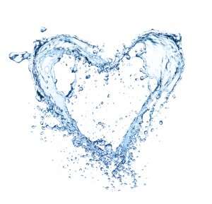 Heart symbol made of water splashes, isolated on white backgRound